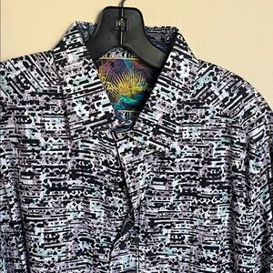 Robert Graham short sleeved shirt. Multi colored abstract  pattern